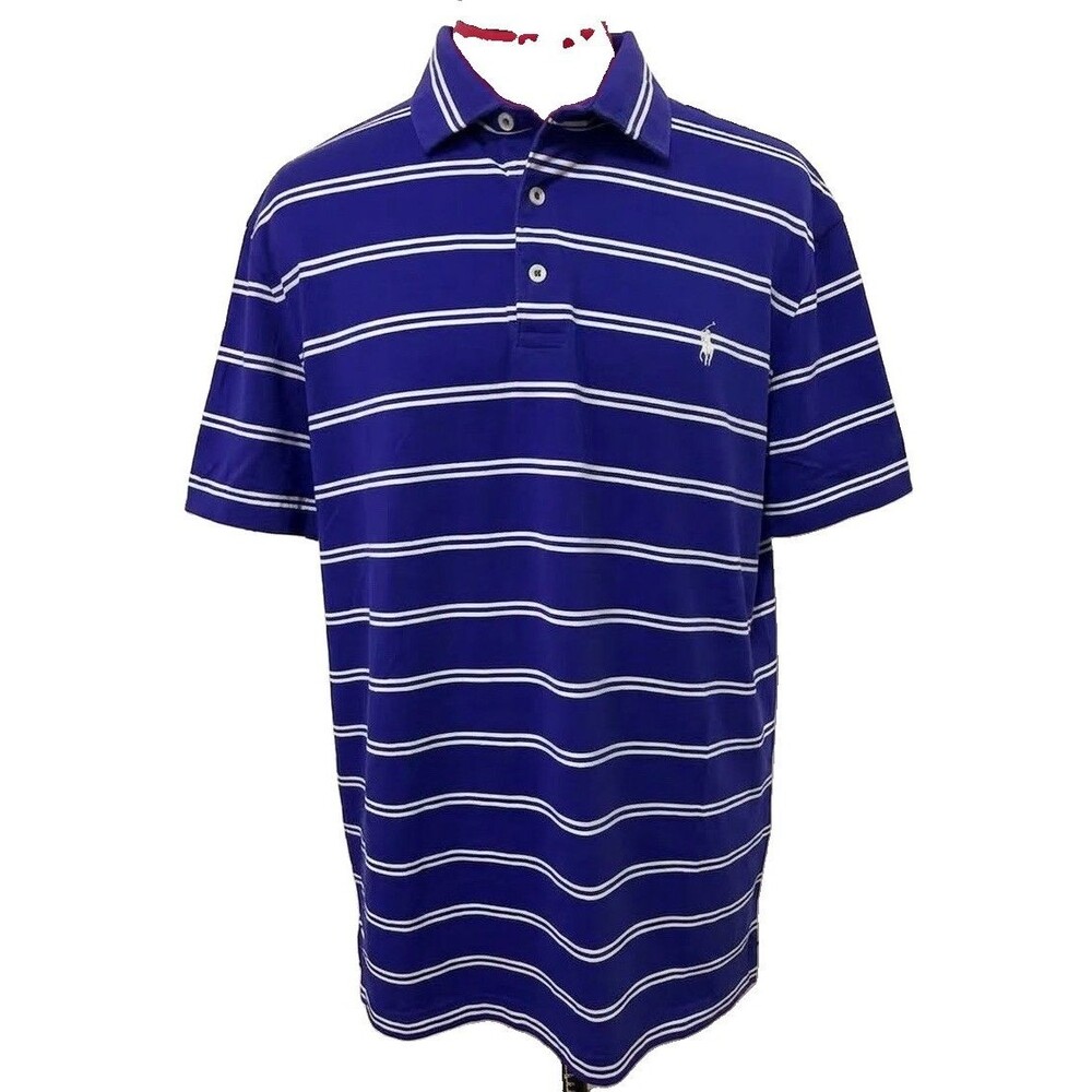 Polo Ralph Lauren Men’s Blue And White Striped Short Sleeve Shirt Size XL